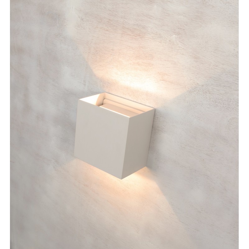 Aplique De Pared Exterior Led Mantra Davos Xl Blanco Cuadrado K W