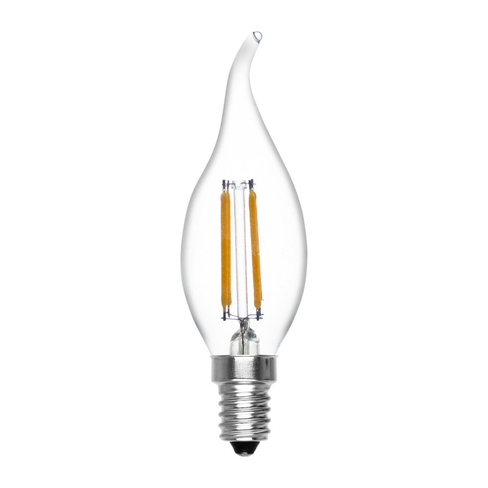 Bombilla Vela Tornado Regulable De Filamento Led 4w 6000k Luz Blanca E14