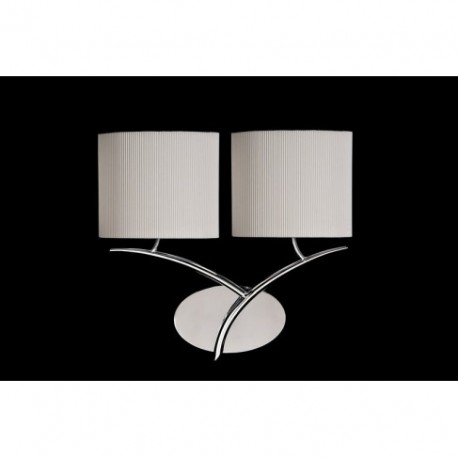 Aplique de Pared Mantra Eve Cromo 2 Luces con Pantalla Blanco Roto