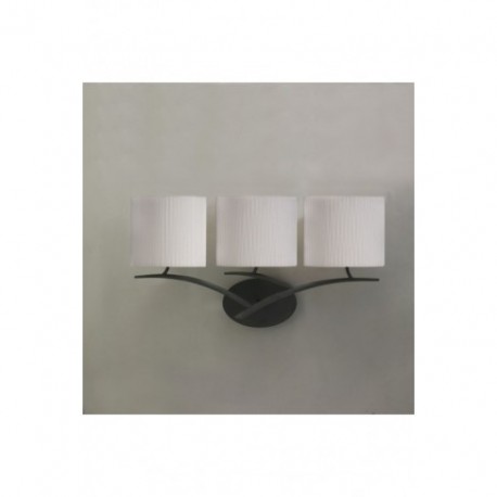 Aplique de Pared Mantra Eve Forja Gris Antracita 3 Luces con Pantalla Blanco Roto