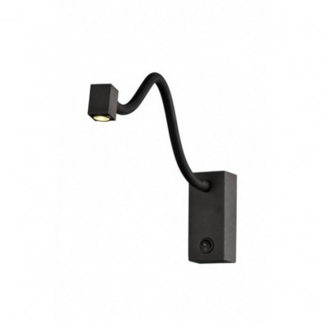 Aplique de Pared LED Mantra Boavista Negro Luz Cálida 3W Cuadrado