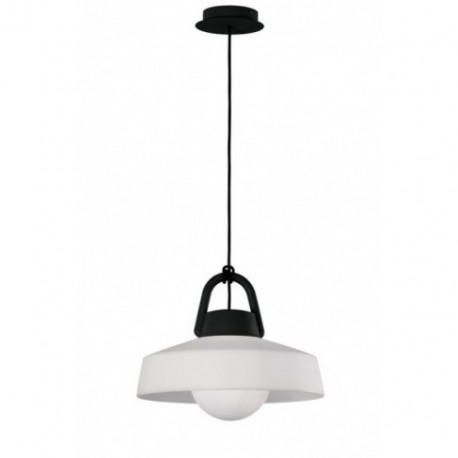 Lámpara Colgante Mantra Kinke Gris Antracita 1 Luz con Pantalla Blanca Abierta 40cm