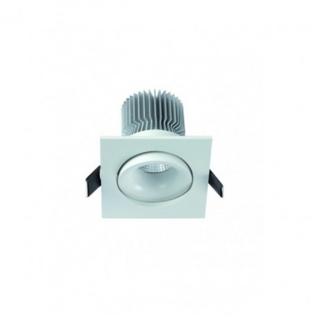 Downlight LED Empotrable LED Mantra Formentera Blanco Mate Basculante Luz Cálida 7W Cuadrado