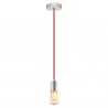 Suspension Vintage EGLO Yorth Nickel Matte et Rouge 1 Ampoule E27