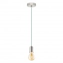 Suspension Vintage EGLO Yorth Nickel Matte et Gris 1 Ampoule E27