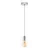 Suspension Vintage EGLO Yorth Nickel Matte et Gris 1 Ampoule E27