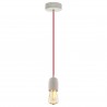 Suspension Vintage EGLO Yorth Gris et Rouge 1 Ampoule E27 200cm