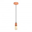 Suspension Vintage EGLO Yorth Cuivre et Noir 1 Ampoule E27 200cm