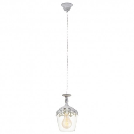 Suspension Vintage EGLO Sudbury Blanc 1 Ampoule E27