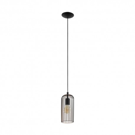 Suspension Vintage EGLO Roccamena Noir 1 Ampoule E27 13cm