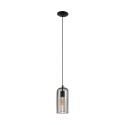 Suspension Vintage EGLO Roccamena Noir 1 Ampoule E27 13cm