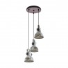 Suspension Vintage EGLO Barnstaple Brown 3 Ampoules E27 27cm