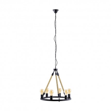 Suspension Vintage EGLO Findlay Noir 6 Ampoules E27