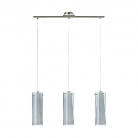 Suspension Eglo Pinto Nero Nickel Mate 3 Ampoules E27 72,5cm