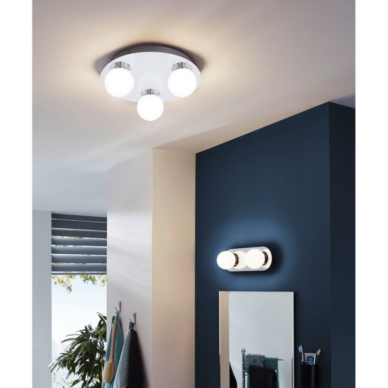 Eglo Mosiano Plafón de Techo para Baño LED Cromo Luz Cálida 10W