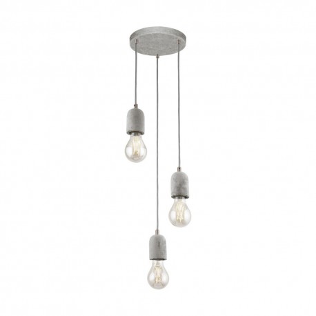 Suspension Eglo Silvares Gris 3 Ampoules E27 25cm