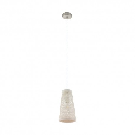 Suspension Eglo Don De Nickel Mat et Blanc 1 Ampoule E27 17cm