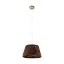 Suspension Eglo Don Nickel Mat et Marron 1 Ampoule E27 38.5cm