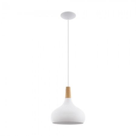 Lámpara Colgante Eglo Sabinar Blanco 1 Bombilla E27 28cm