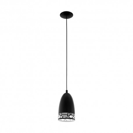 Lámpara Colgante Eglo Savignano Negro 1 Bombilla E27 16cm