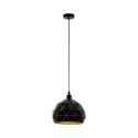 Lámpara Colgante Eglo Roccaforte Negro 1 Bombilla E27 40cm