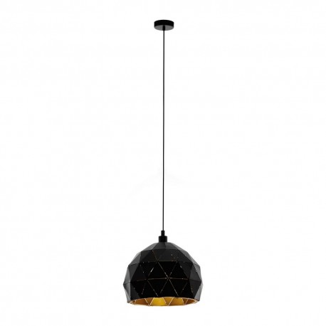 Suspension Eglo Roccaforte Noir 1 Ampoule E27 30cm