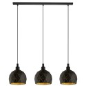 Suspension Eglo Roccaforte Noir 3 Ampoules E14