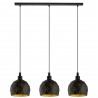 Suspension Eglo Roccaforte Noir 3 Ampoules E14