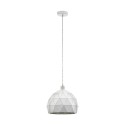 Suspension Eglo Roccaforte Blanc 1 Ampoule E27 30cm