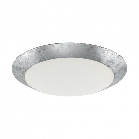 Plafón de Techo LED Eglo Montenovo Blanco y Plata Luz Cálida 16W 39,5cm