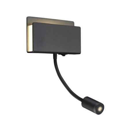 Aplique de Pared LED Mantra Cabarete Negro Luz Cálida 6W