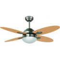 Ventilateur de plafond BASTILIPO Bermeo Nickel 106cm avec contrôle