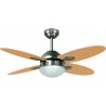 Ventilateur de plafond BASTILIPO Bermeo Nickel 106cm avec contrôle