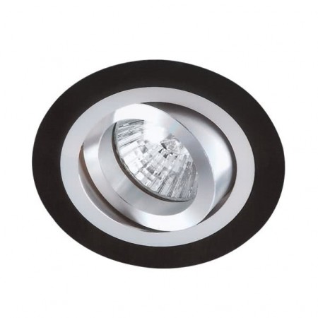 Halogène encastré LED aluminium-noir rond GU-10