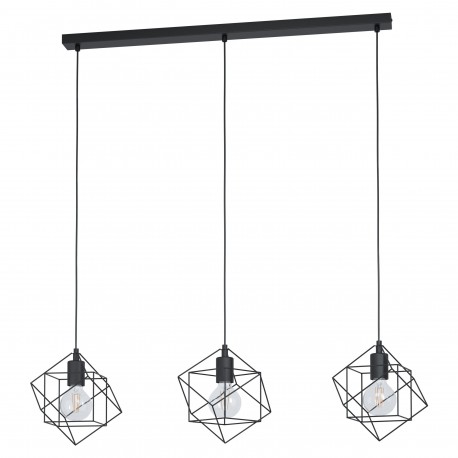 Suspension Eglo Straiton Black Linear Cube 3xE27