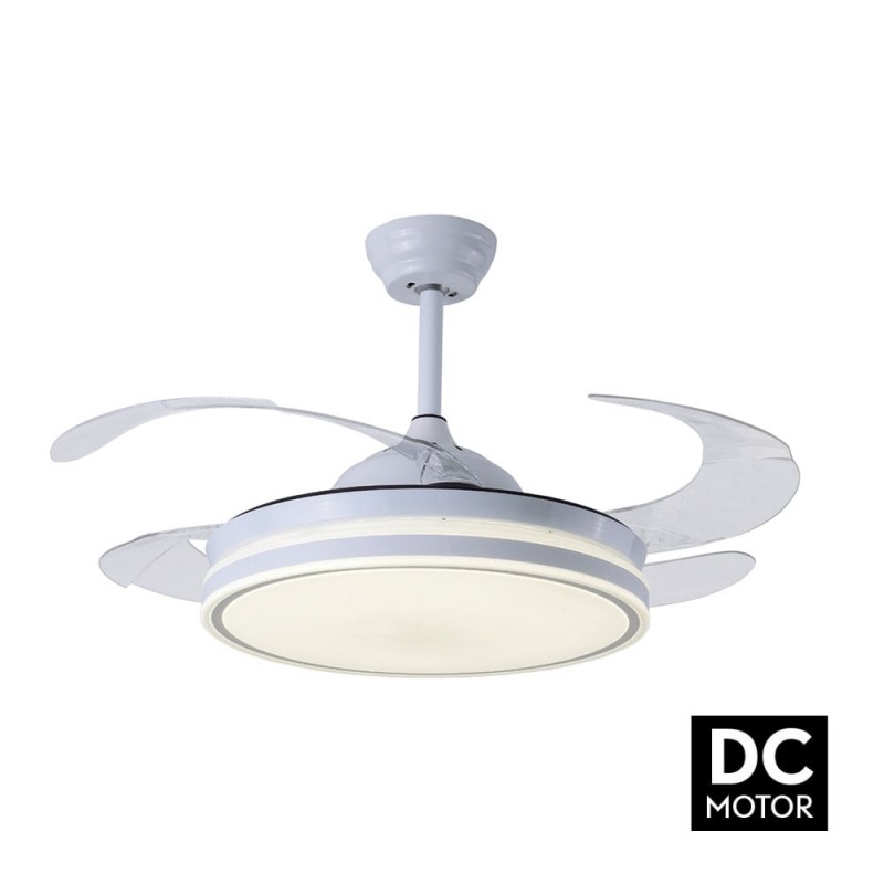 Ventilador De Techo Led Retractil Cocon Motor DC Blanco