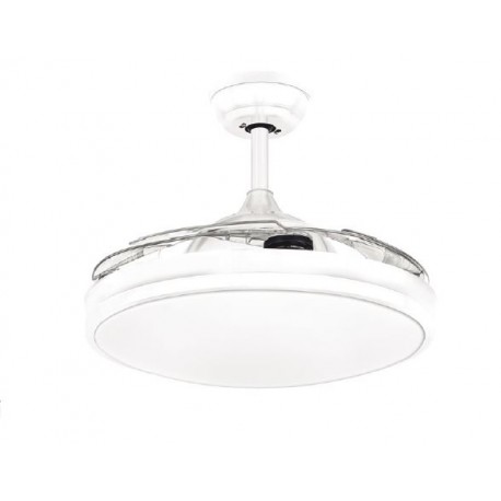 Ventilateur de plafond ZIONELED MiniCierzo DC Blanc Lames Rétractables