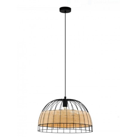 Lámpara Colgante Eglo Anwick LED Forja - Rattan 1xE27 Ø50cm