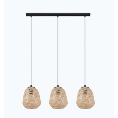 Suspension linéaire EGLO Dembleby LED Wood 2xE27