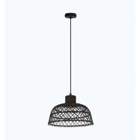 Suspension vintage EGLO Ausnby LED Bois Noir 1xE27 37cm