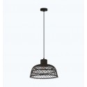 Suspension vintage EGLO Ausnby LED Bois Noir 1xE27 37cm