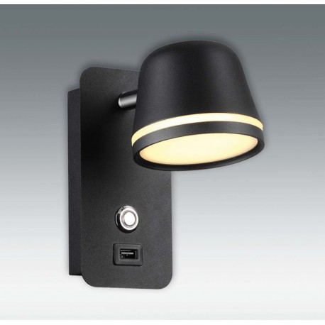 Applique MARS 7W LED-USB CCT Variable Noir