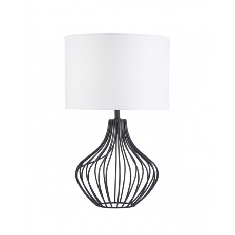 Prato Lampe de Table Noire avec Ecran Textile