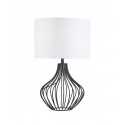 Prato Lampe de Table Noire avec Ecran Textile