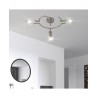 Plafond 3 Lumières Tenor Round Nickel Satin 3xE27