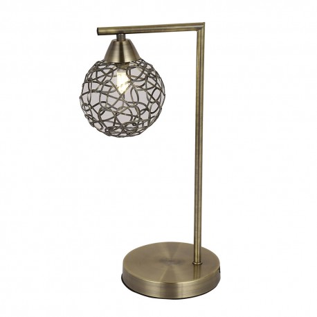 Lampe de Table Speke Cuir Métal Tulipe 1 Lumière