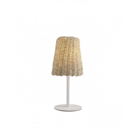 Lampe de Table ALEMAR Soto Rattan boho style 1xE14 Blanc