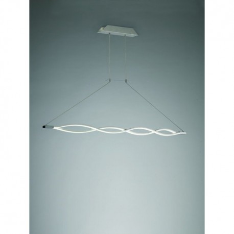 Lámpara Colgante LED Mantra Sahara Plata Y Cromo 137Cm Luz Cálida 42W Regulable