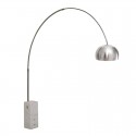 Lampadaire Arco Clasic Calacatta Chrome avec pierre rectangulaire