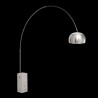 Lampadaire Arco Clasic Calacatta Chrome avec pierre rectangulaire